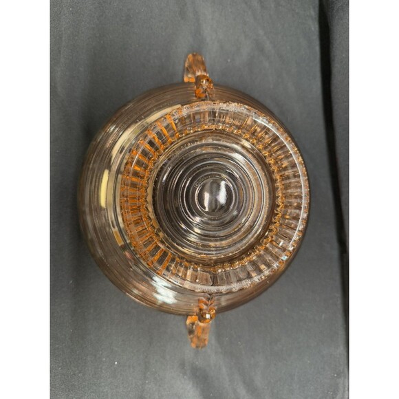 Anchor Hocking 1930s Pink Manhattan Depression glass pedestal bowl with handles - Picture 5 of 14